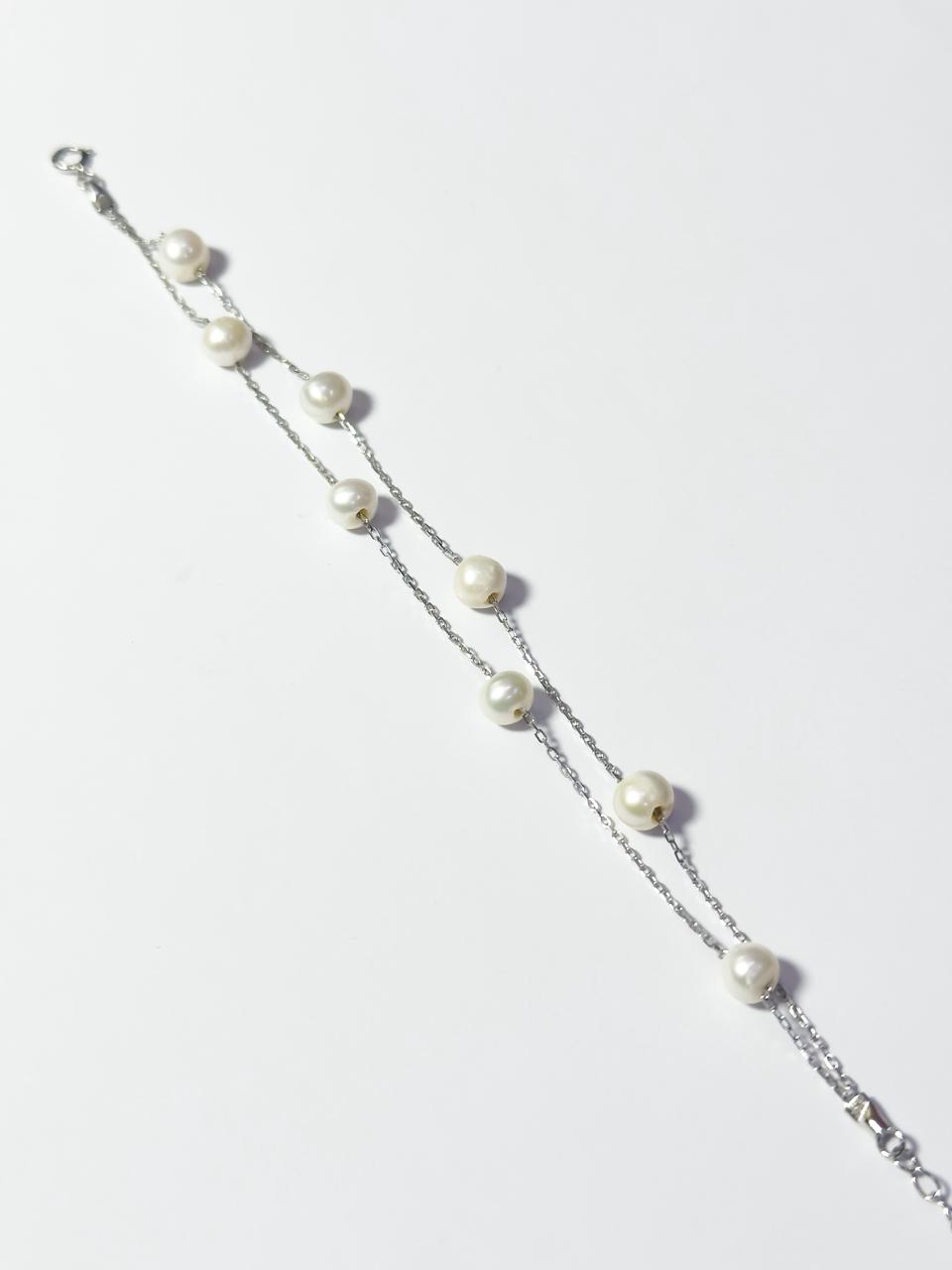 اسواره لؤلؤ طبيعي بالفضة