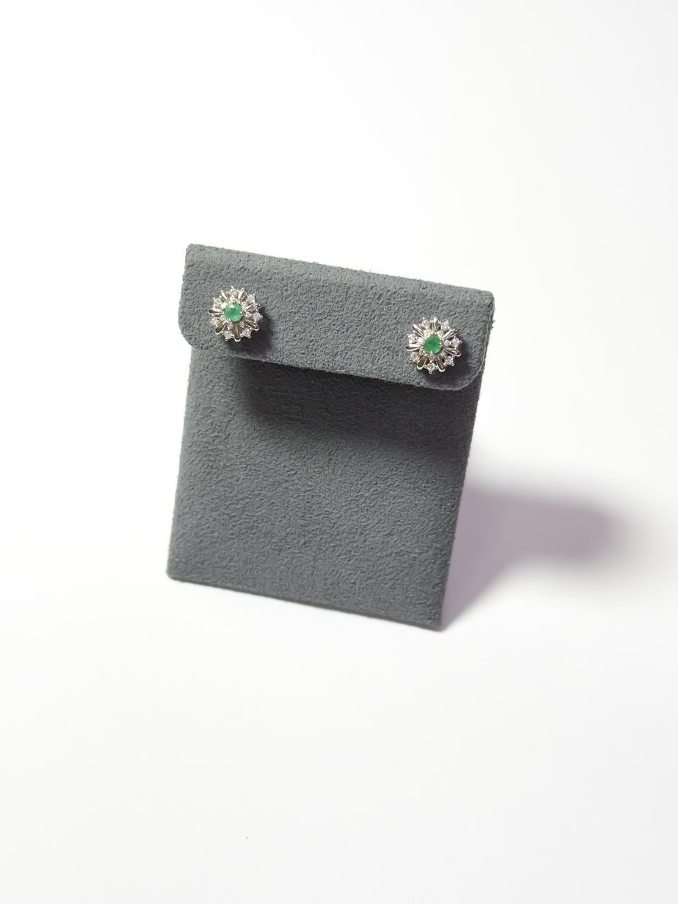 حلق حجر زمرد بالفضة