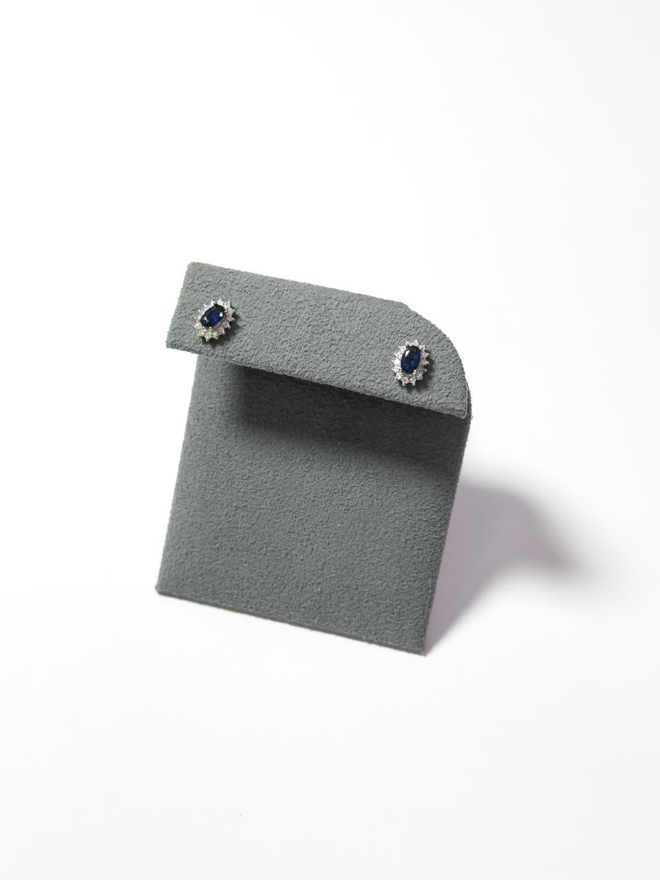 حلق حجر زفير ازرق بالفضة